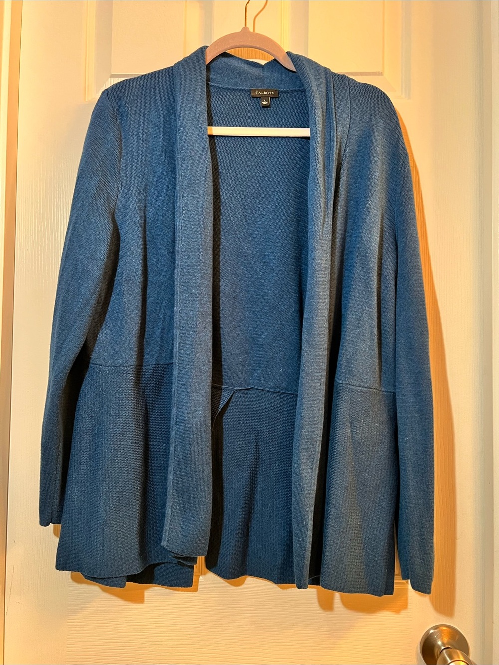 🦋Talbots Blue Open-Front Women's Cardigan Sweater size large